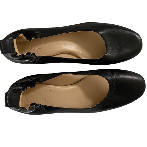Everlane The Day Heel round toe scrunch back 2inch block heel leather black 7.5 - Picture 4 of 16